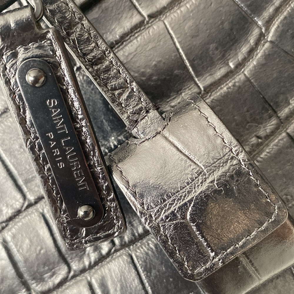 SAINT LAURENT Med/Lrg Croc Sac Du Jour - Picture 4 of 14